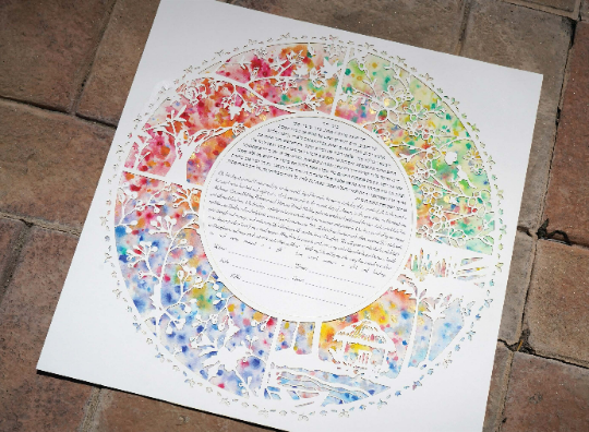 Four Seasons - Circular Papercut Ketubah