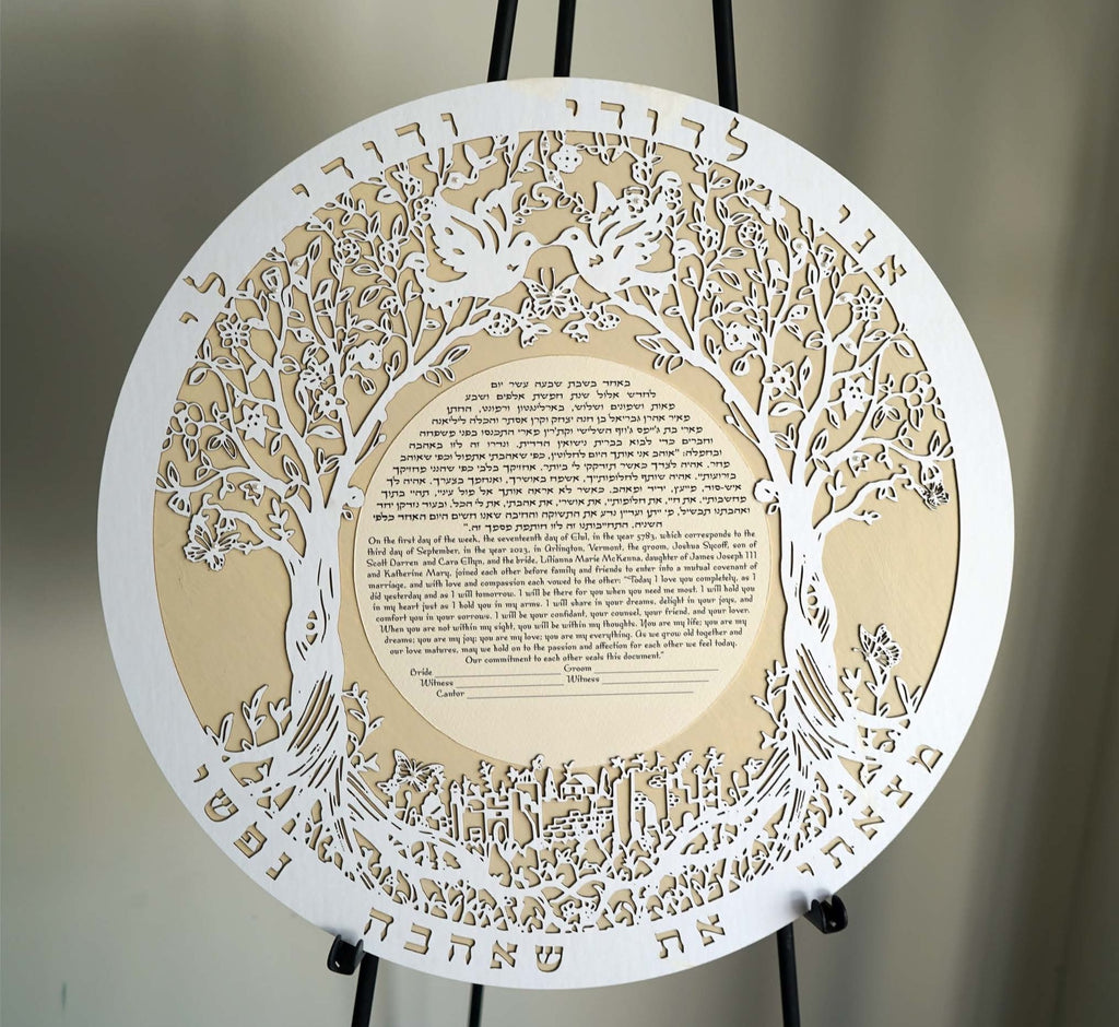 Old City Majestic Ecosystem featuring larger Doves - Circular Papercut Version